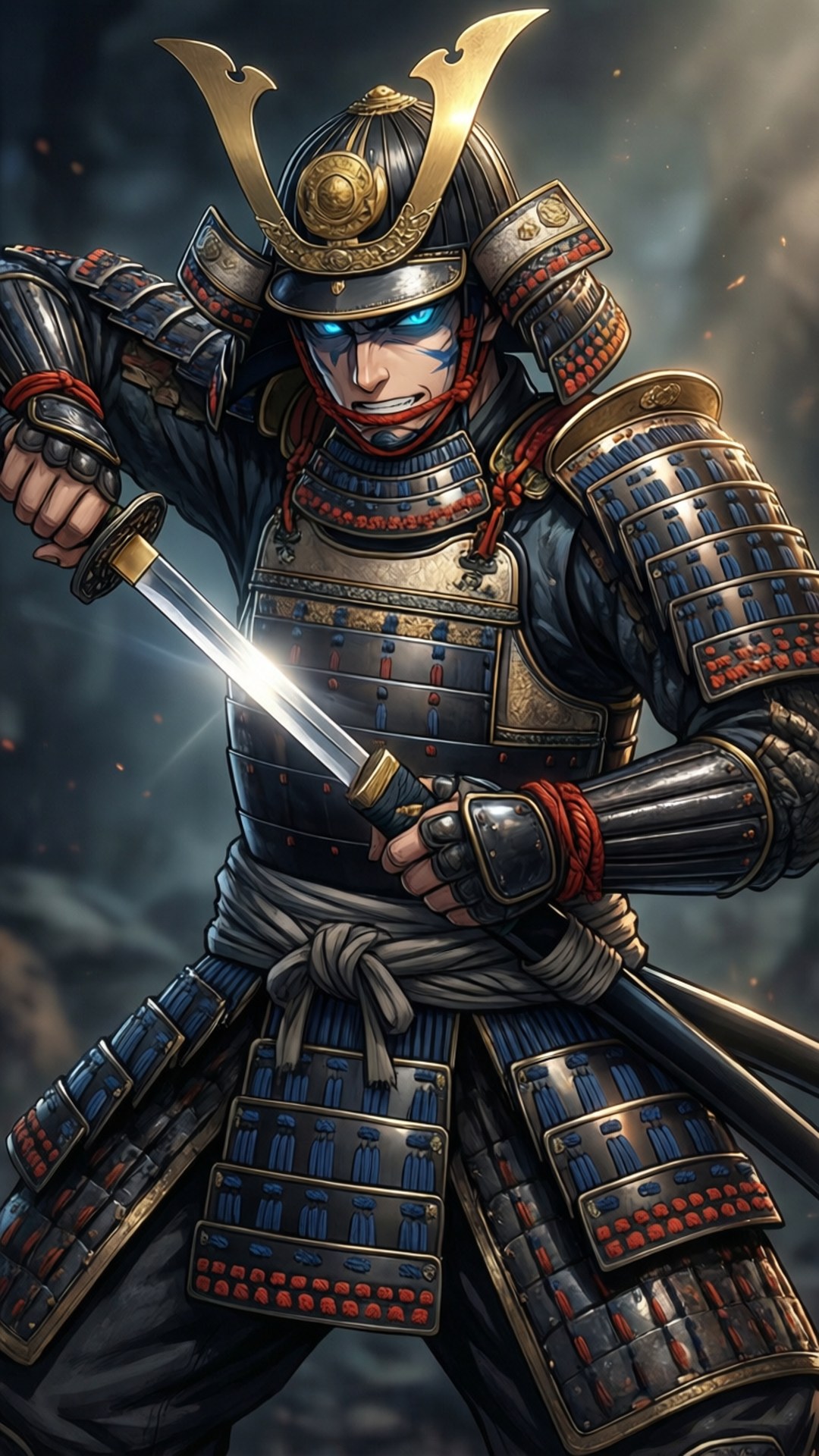 Mchoro wa Samurai Picha ya Ukuta