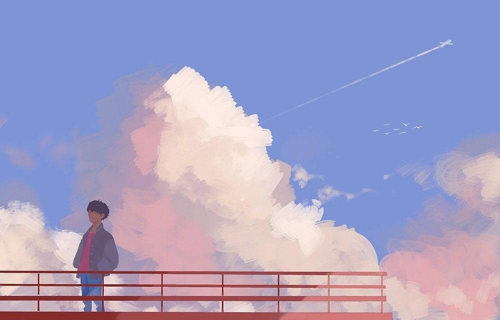 Mchoro wa Sanaa Kulingana na J-Hope Airplane Picha ya Ukuta