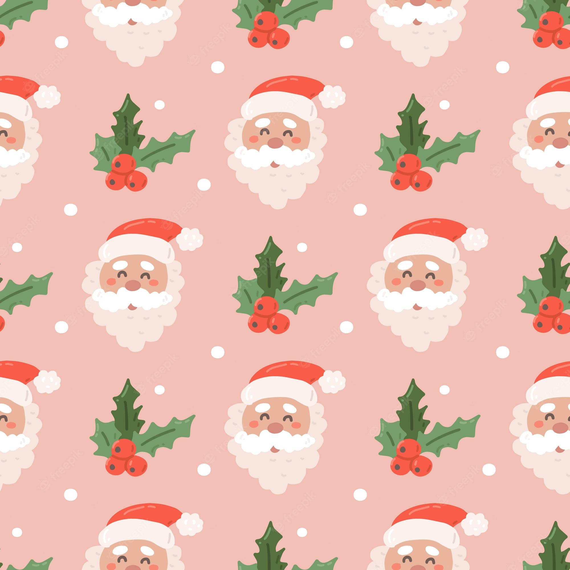 Mchoro wa Santa Claus wa Krismasi wa Preppy Picha ya Ukuta