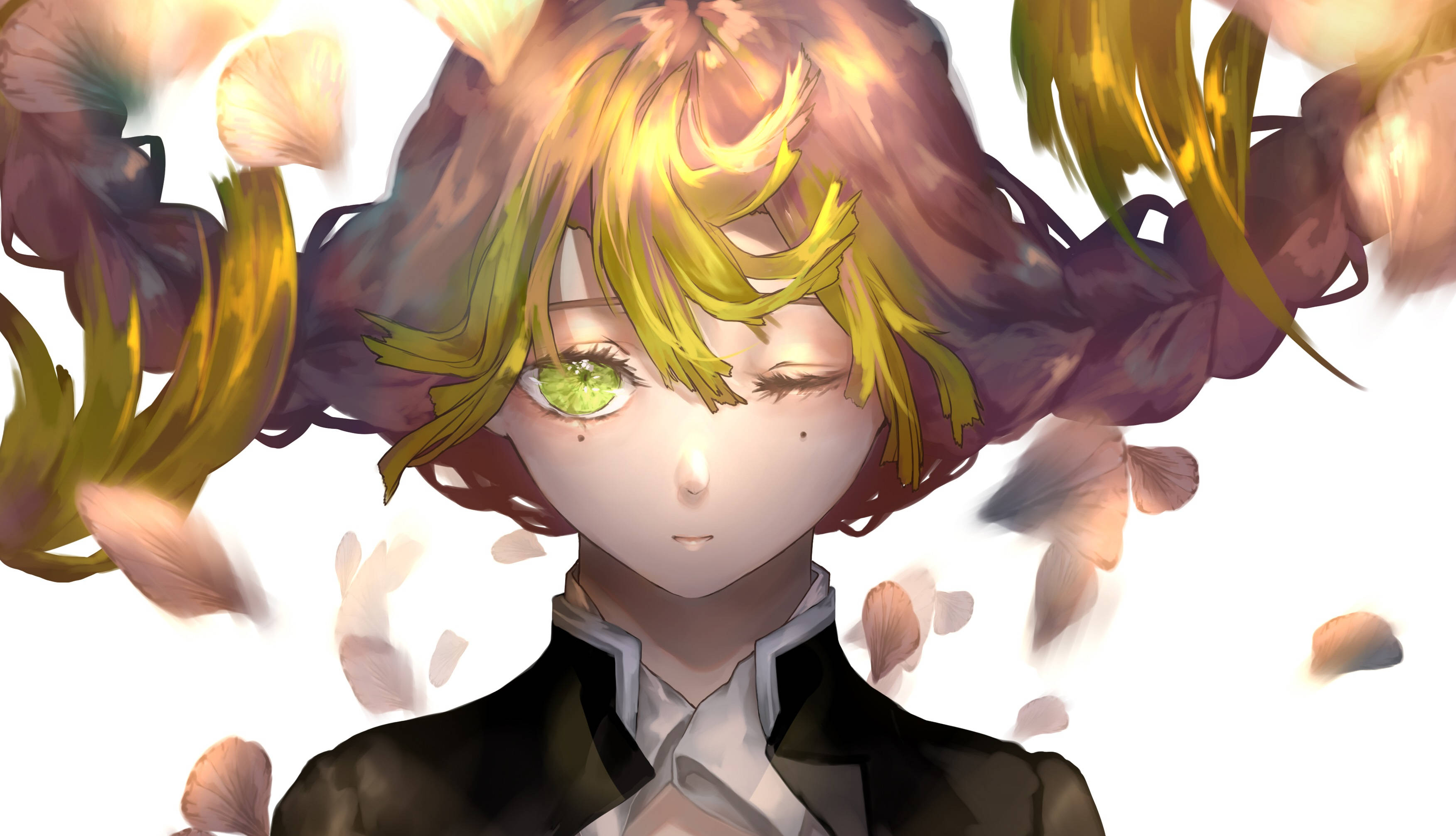 Mchoro wa Shabiki wa Zenitsu wa Demon Slayer wa 4K Picha ya Ukuta