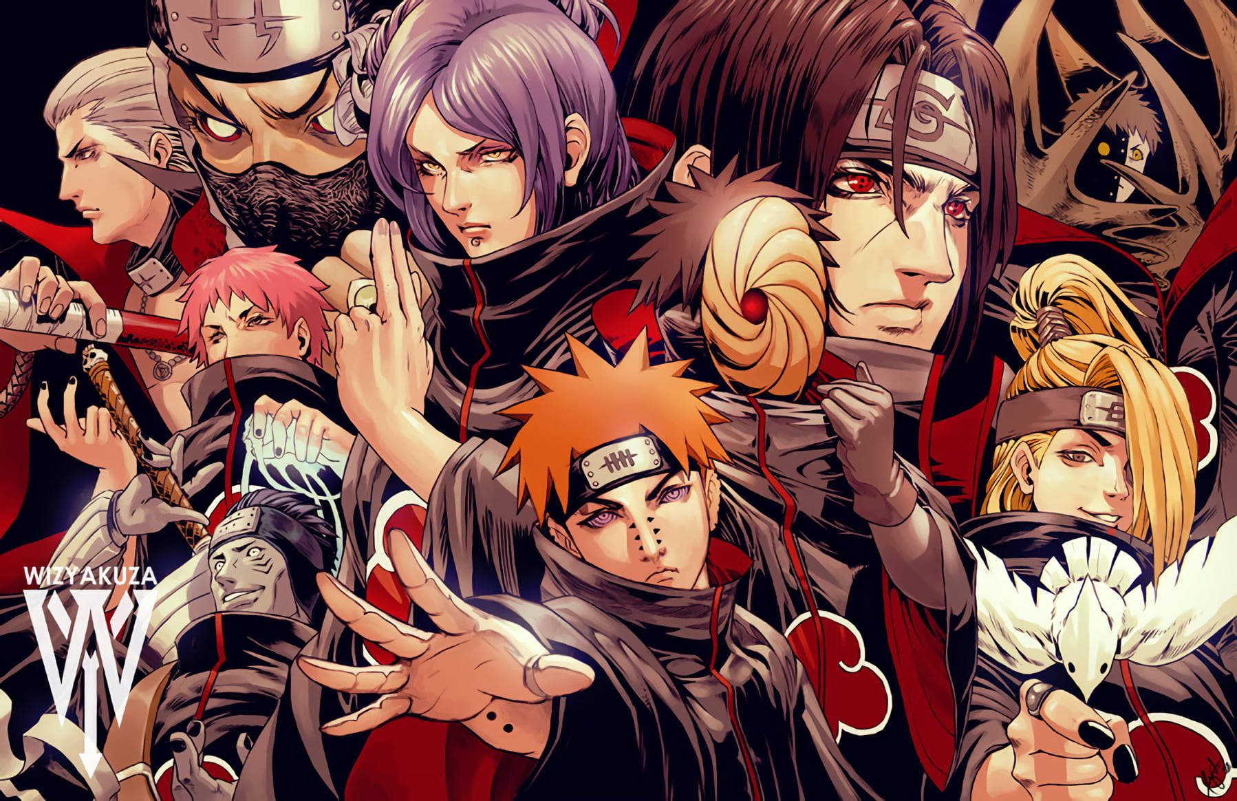 Mchoro wa Shabiki Naruto Pain Shippuden Picha ya Ukuta