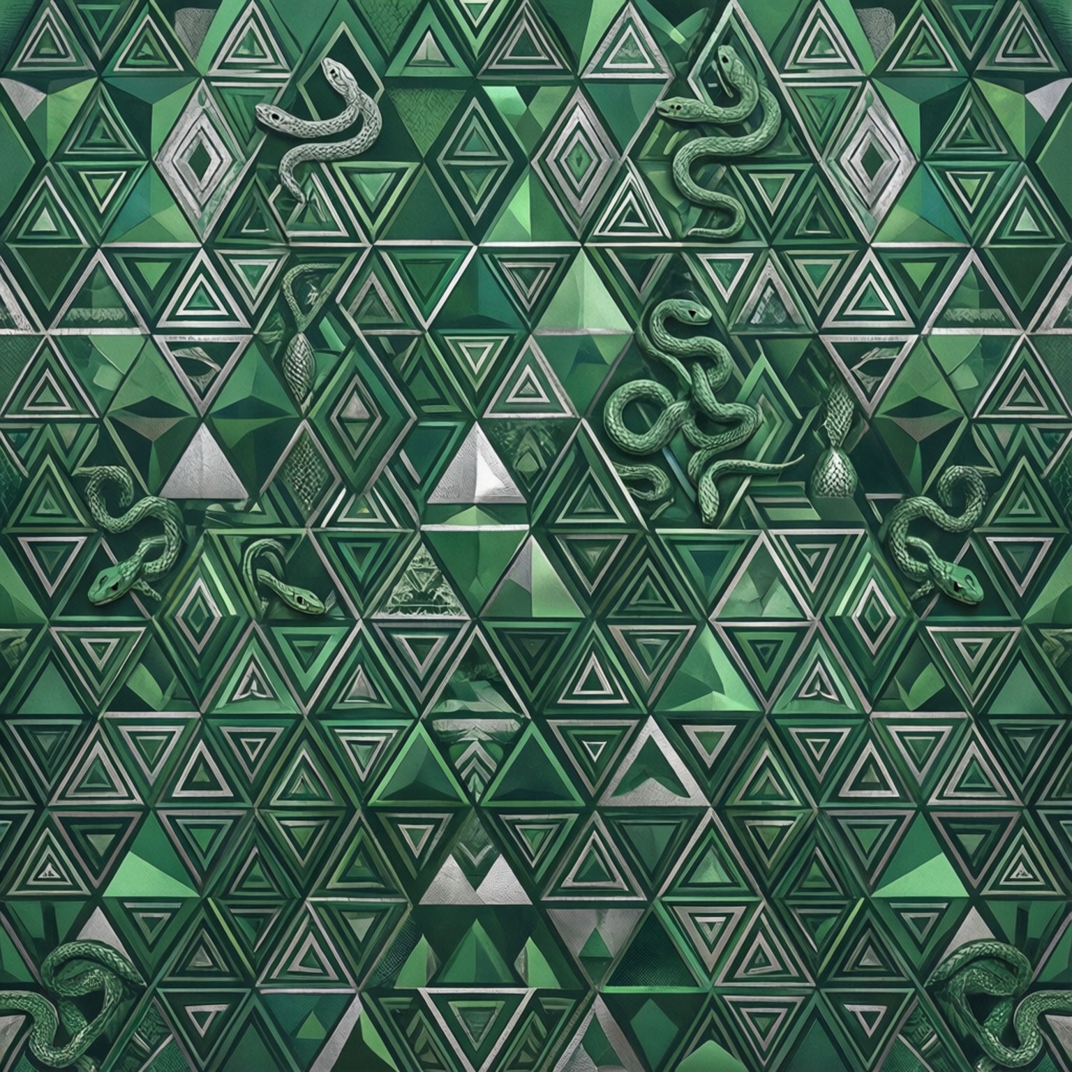 Mchoro wa Slytherin wa Jiometri Picha ya Ukuta