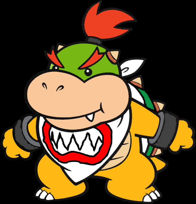 Mchoro wa Tabia wa Bowser Anayehamasishwa Picha ya Ukuta