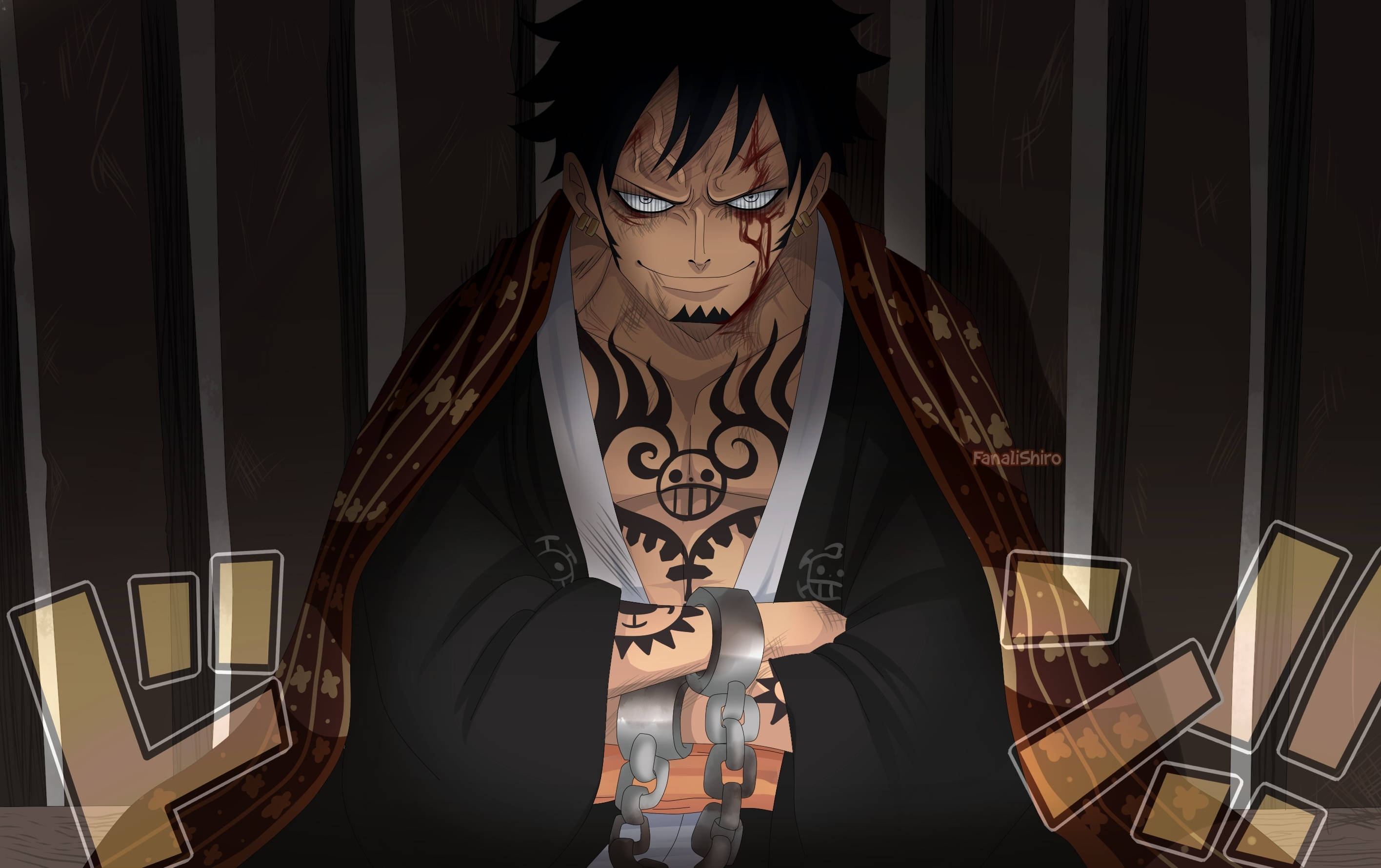 Mchoro wa Trafalgar One Piece kwa Kompyuta Picha ya Ukuta