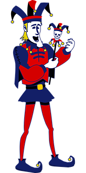Mchoro wa Vector wa Jester Anayejongilia Picha ya Ukuta