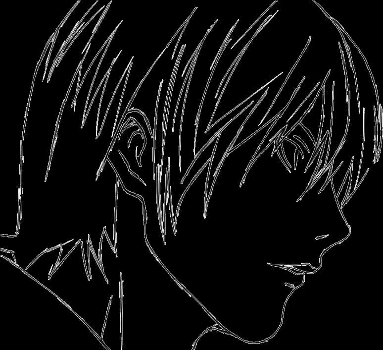 Mchoro wa Wasifu wa Light Yagami Picha ya Ukuta