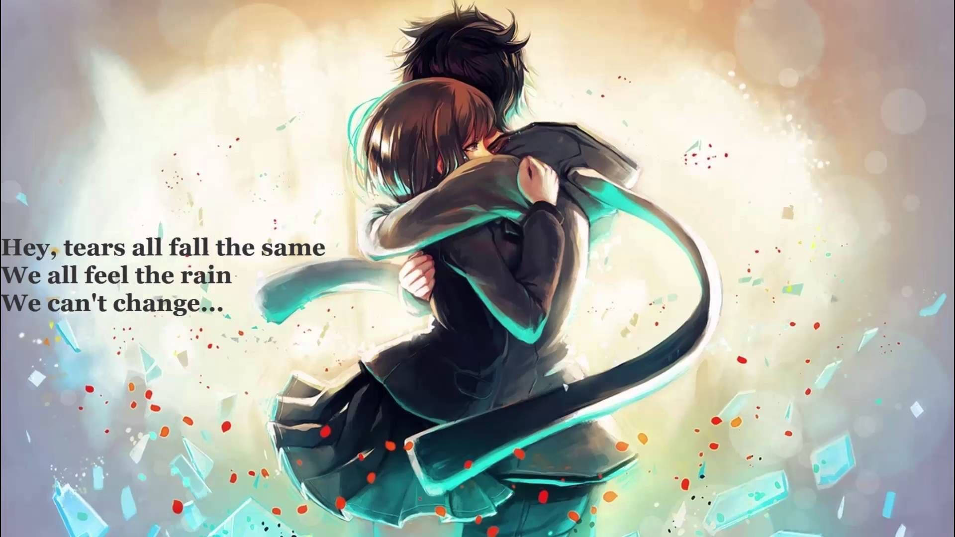 Mchumba wa Anime Wenye Nukuu Picha ya Ukuta