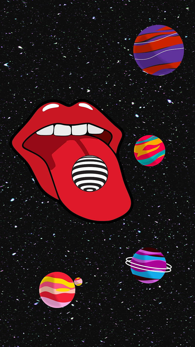 Mdomo Galaxy Trippy Aesthetic Picha ya Ukuta