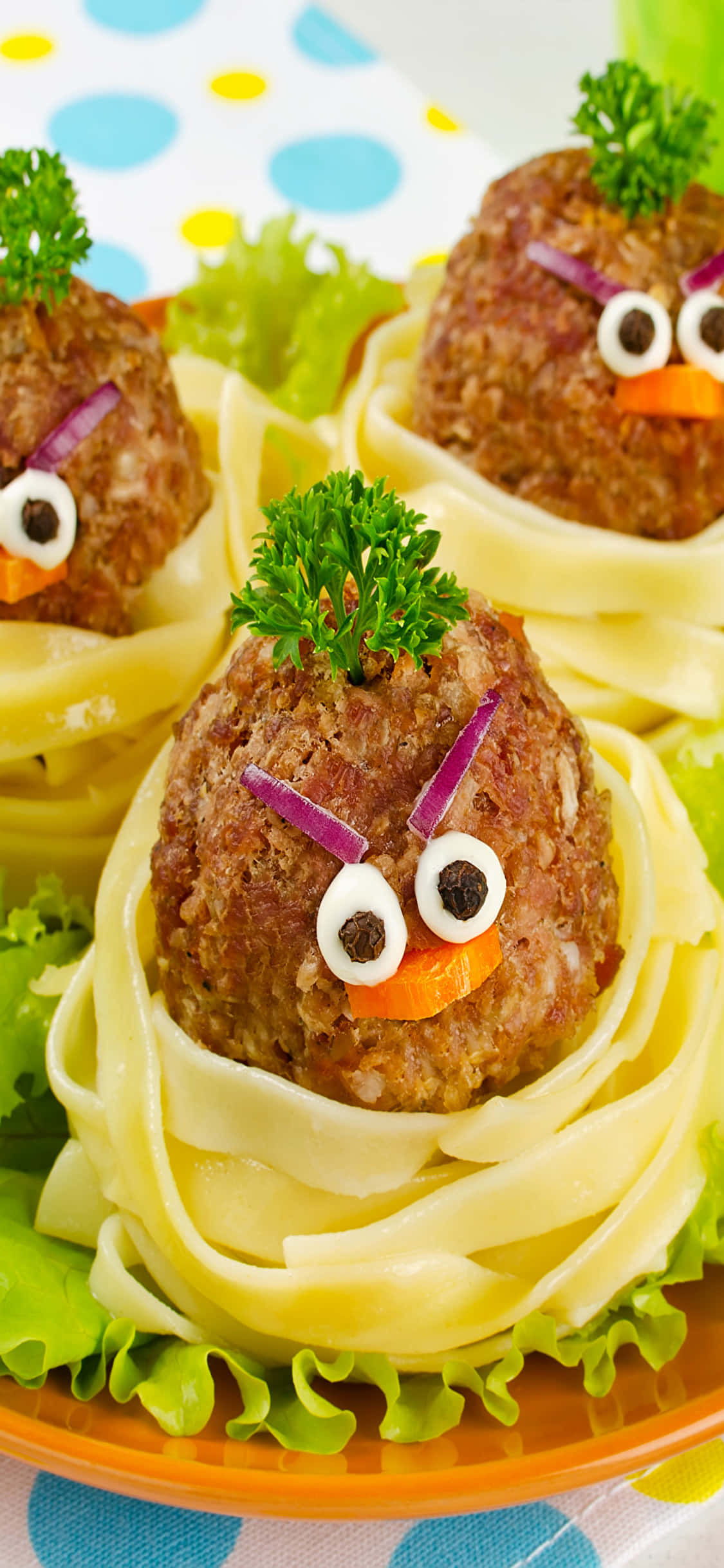 Meatball Mzuri na Wigo Mazingira ya Pasta ya iPhone X Picha ya Ukuta