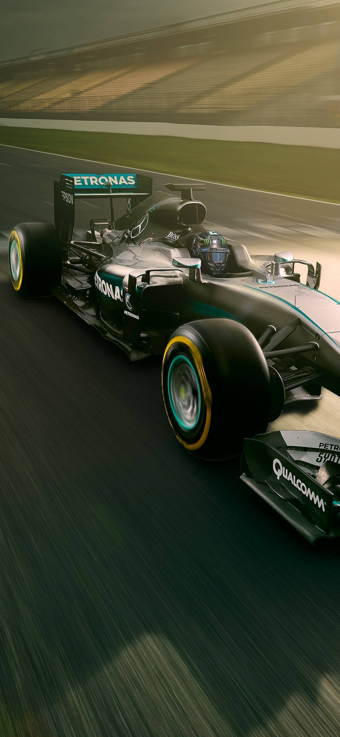 Mercedes F1 iPhone Racing Track Picha ya Ukuta