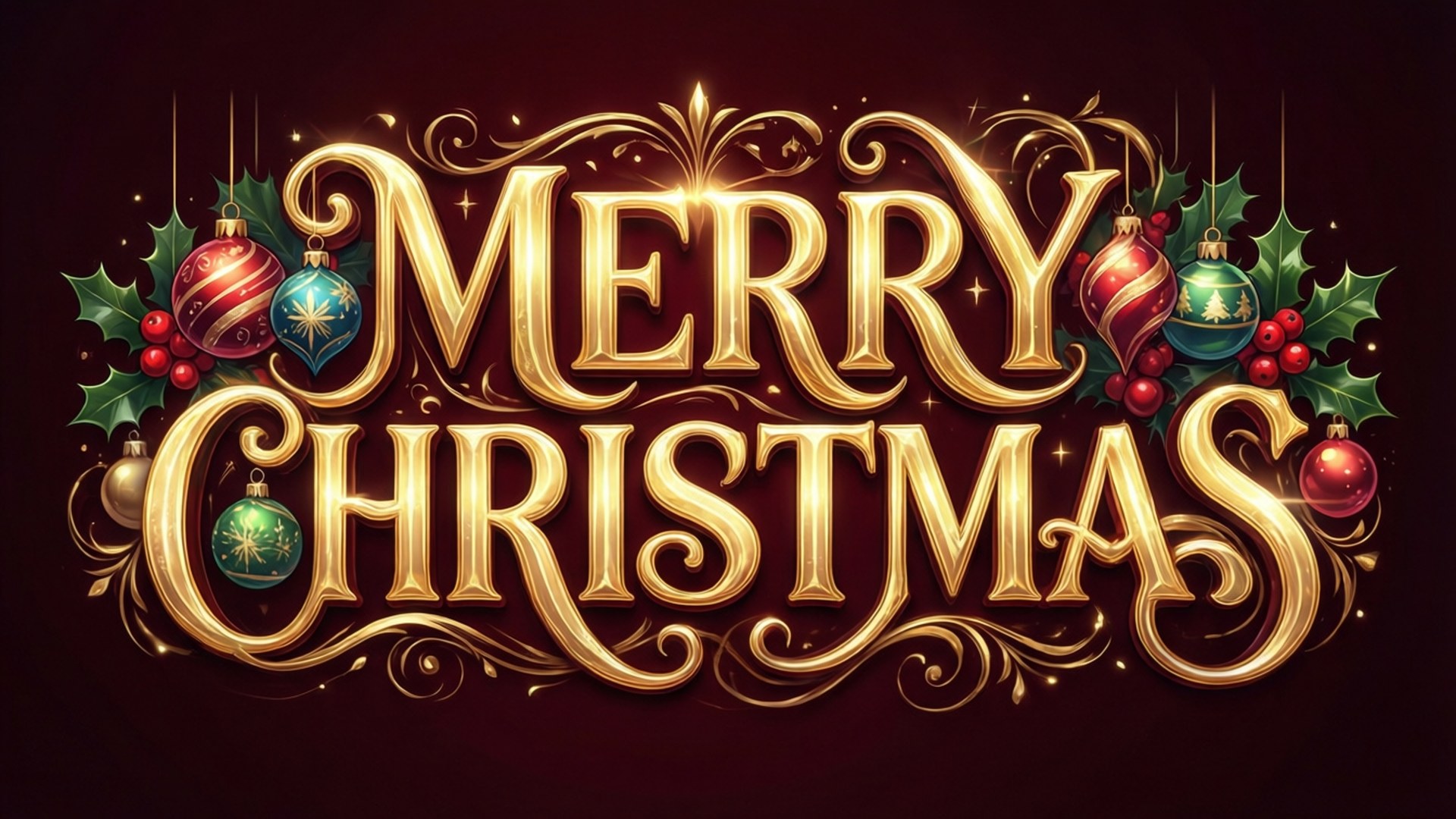 Meri Krismasi Typografia Picha ya Ukuta