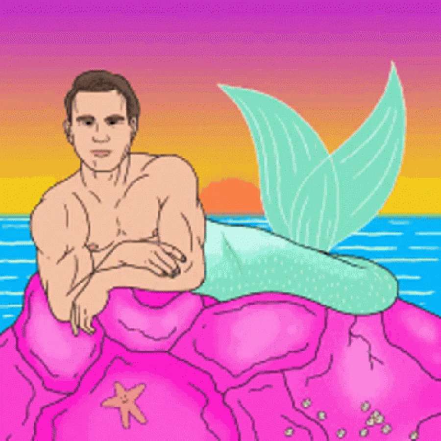 Mermaid wa Kichawi Akiogelea Chini ya Maji Picha ya Ukuta