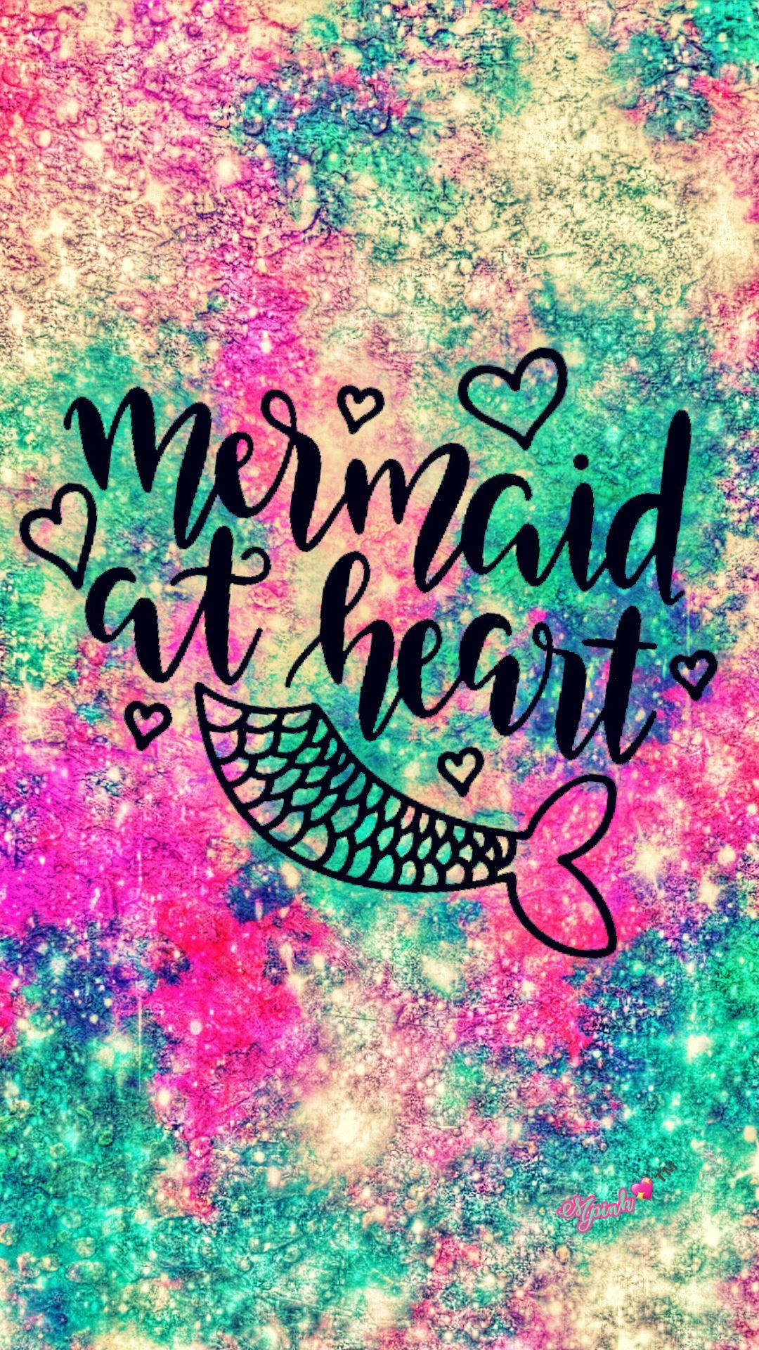 Mermaid wa Kichawi katika Galaxy ya Ajabu Picha ya Ukuta