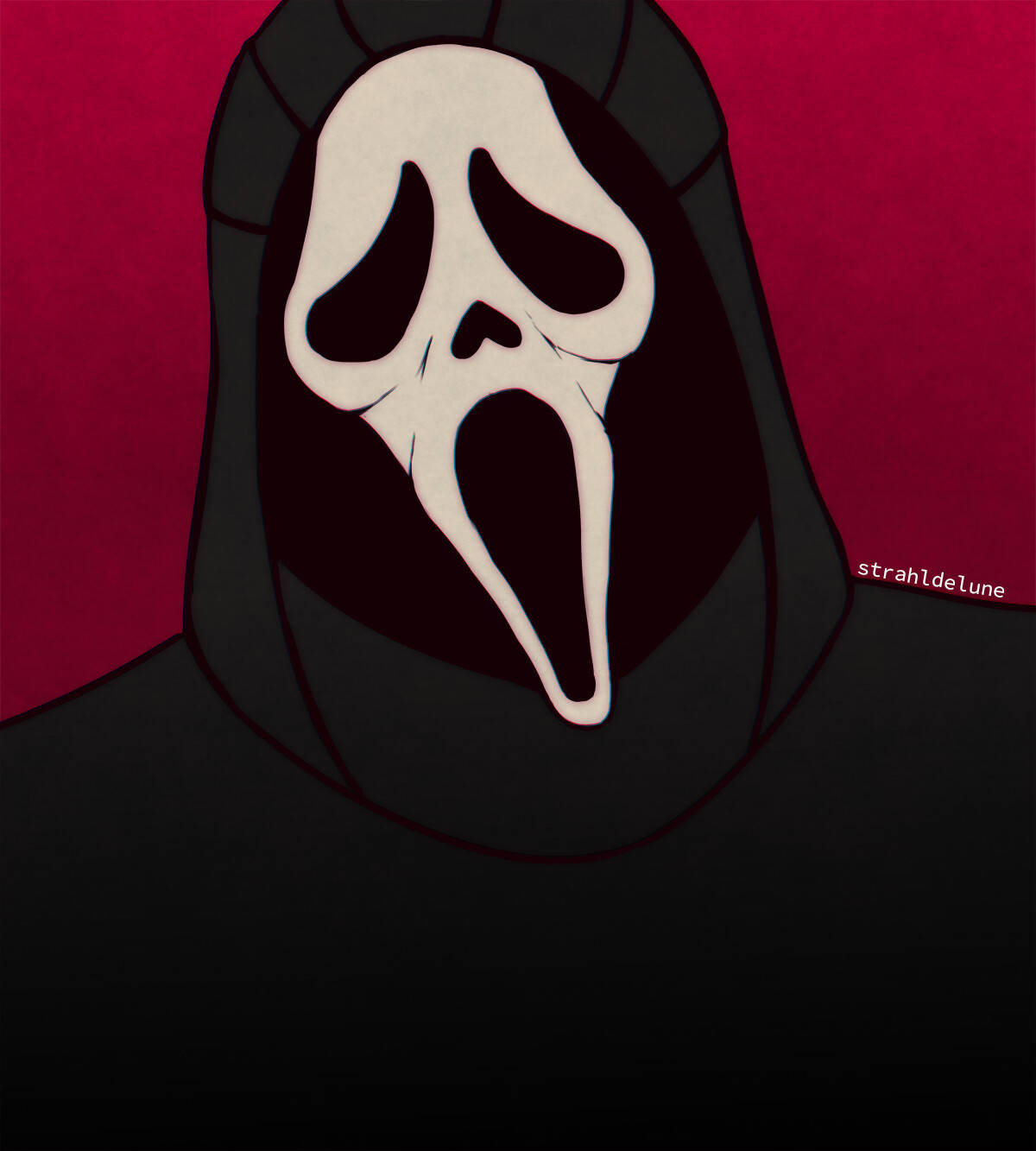 Mesmerizing Image of Ghostface on a Pink Backdrop Picha ya Ukuta