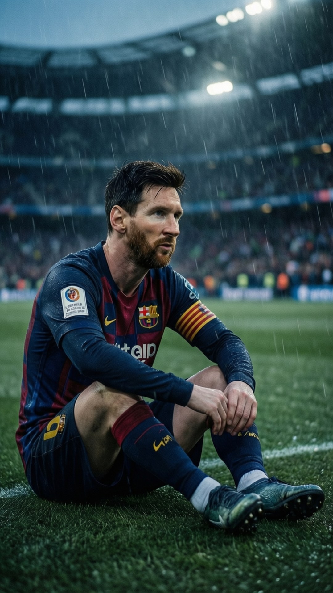Messi Akiwa Mvulani Picha ya Ukuta