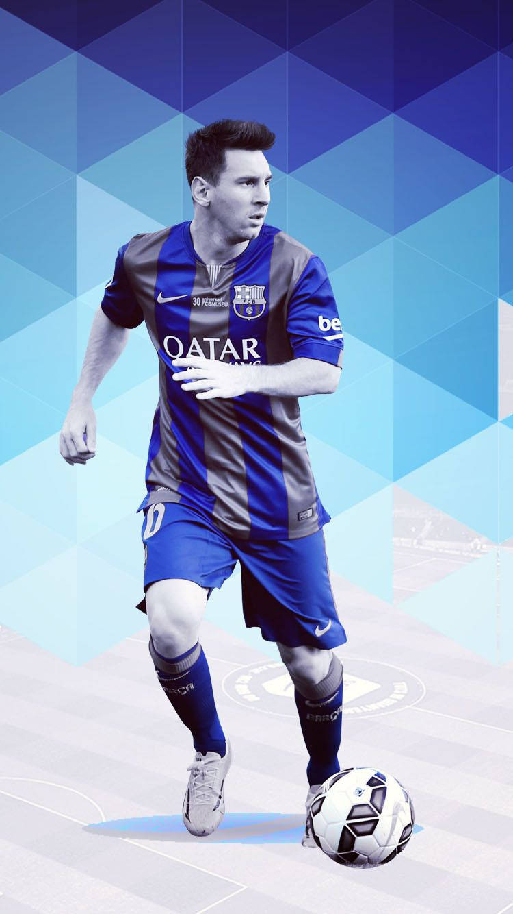 Messi Anaangaza Katika Sanaa ya Kijiometri Picha ya Ukuta