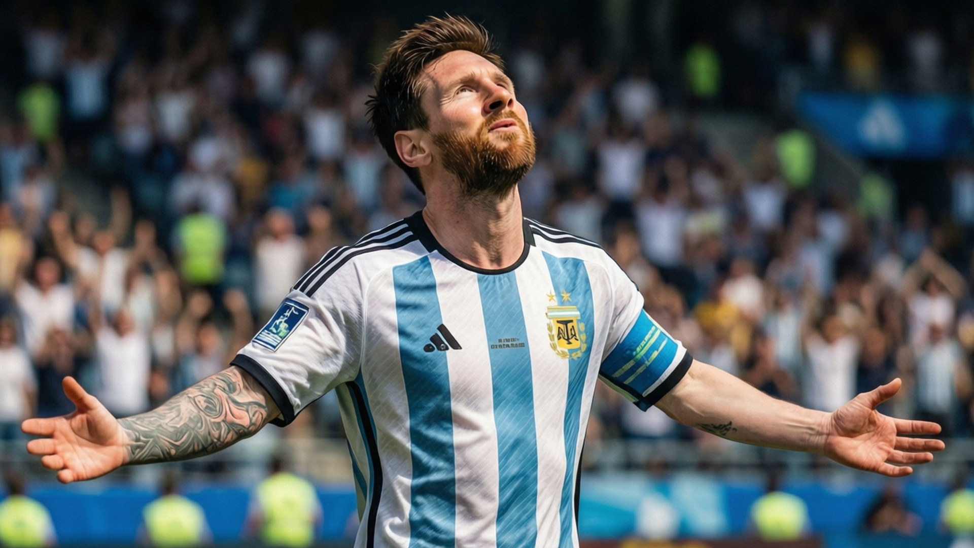 Messi Anasherehekea Argentina Picha ya Ukuta