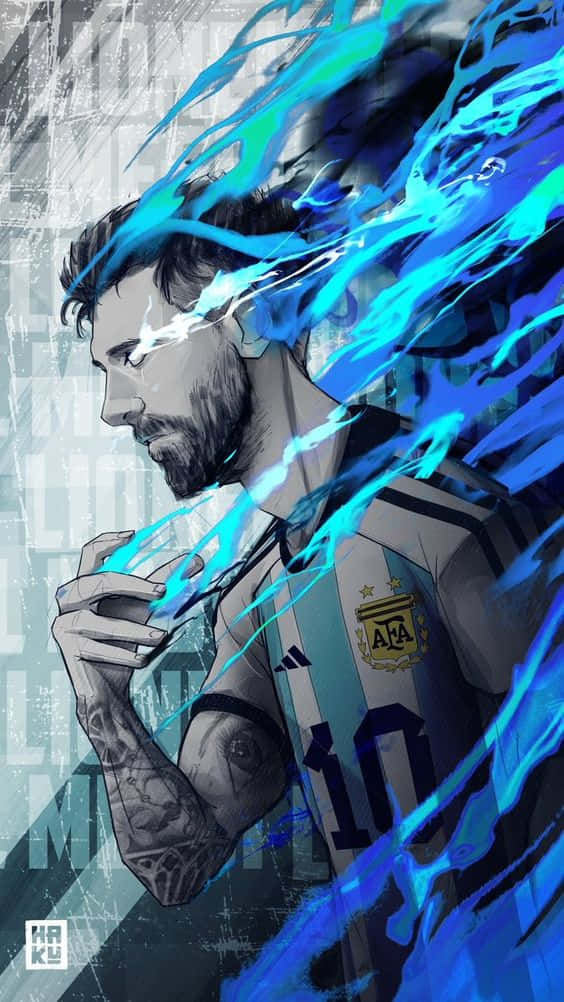 Messi iPhone Moto wa Bluu wa Shabiki Picha ya Ukuta