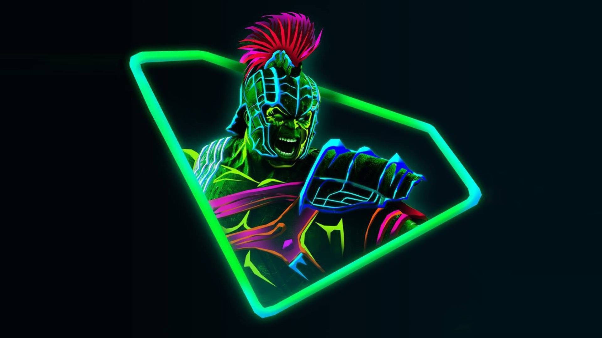 Meza ya Kompyuta ya Neon Avengers Thor Ragnarok Picha ya Ukuta