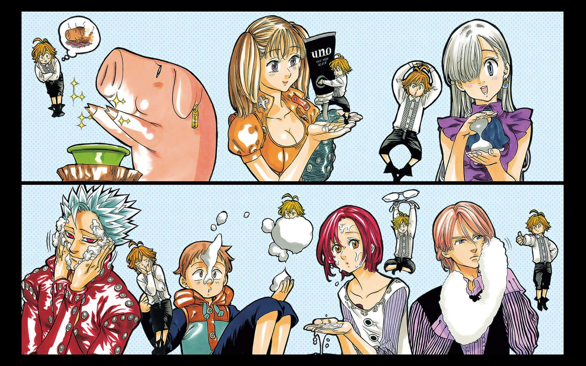Mfalme kutoka Seven Deadly Sins akitoa nguvu zake Picha ya Ukuta