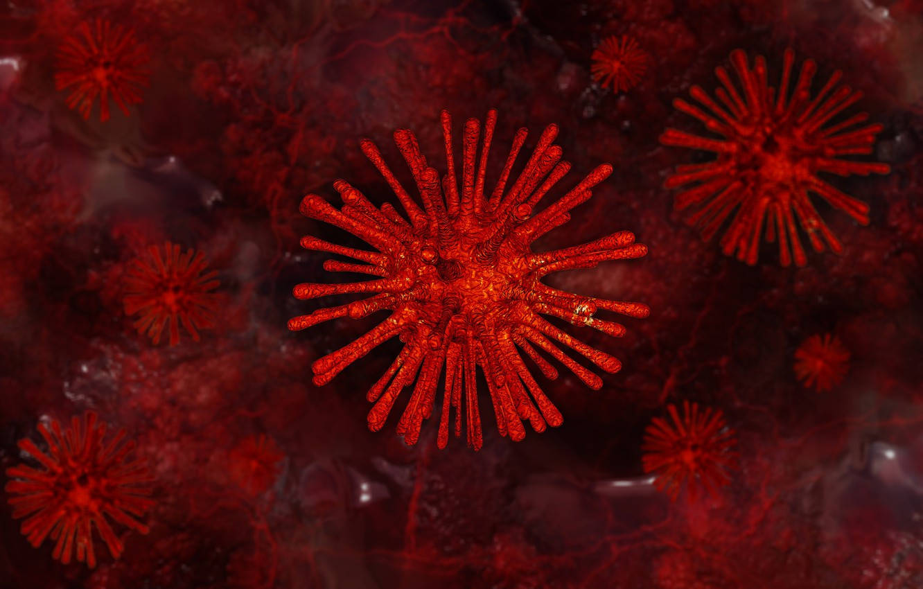 Mfano wa Coronavirus Shred ya Mwanga Picha ya Ukuta