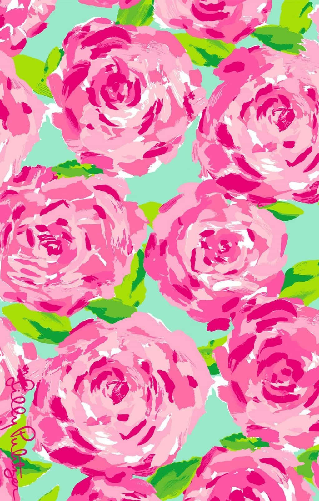 Mfano wa Lilly Pulitzer wa kusisimua na rangi za kusisimua Picha ya Ukuta