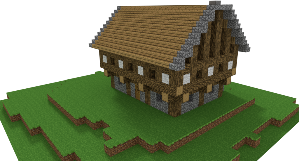Mfano wa Nyumba Kubwa ya Mtindo wa Minecraft Picha ya Ukuta