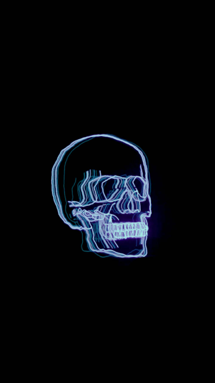 Mfupa wa Neon Aesthetic Bluu Giza HD Picha ya Ukuta