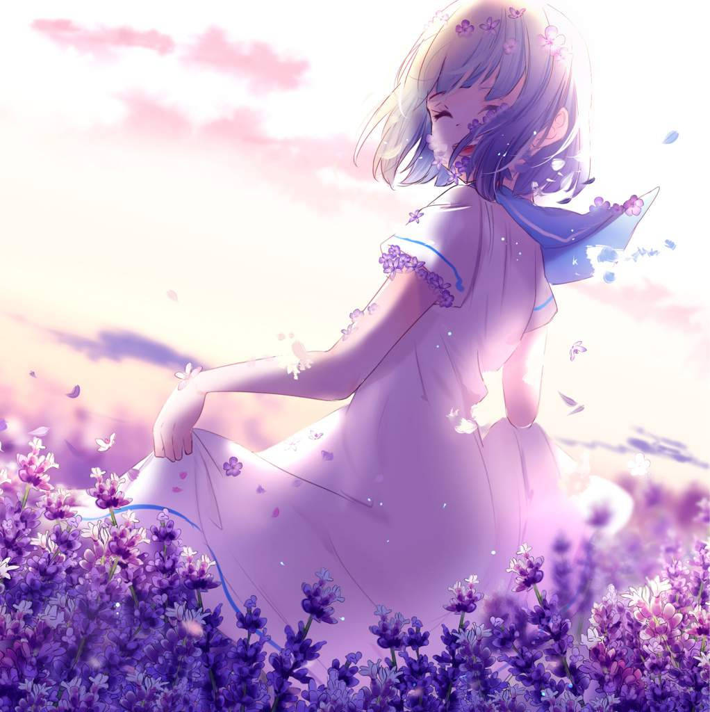 Mgeni wa Anime Kawaii kwenye Shamba la Mafuta Picha ya Ukuta