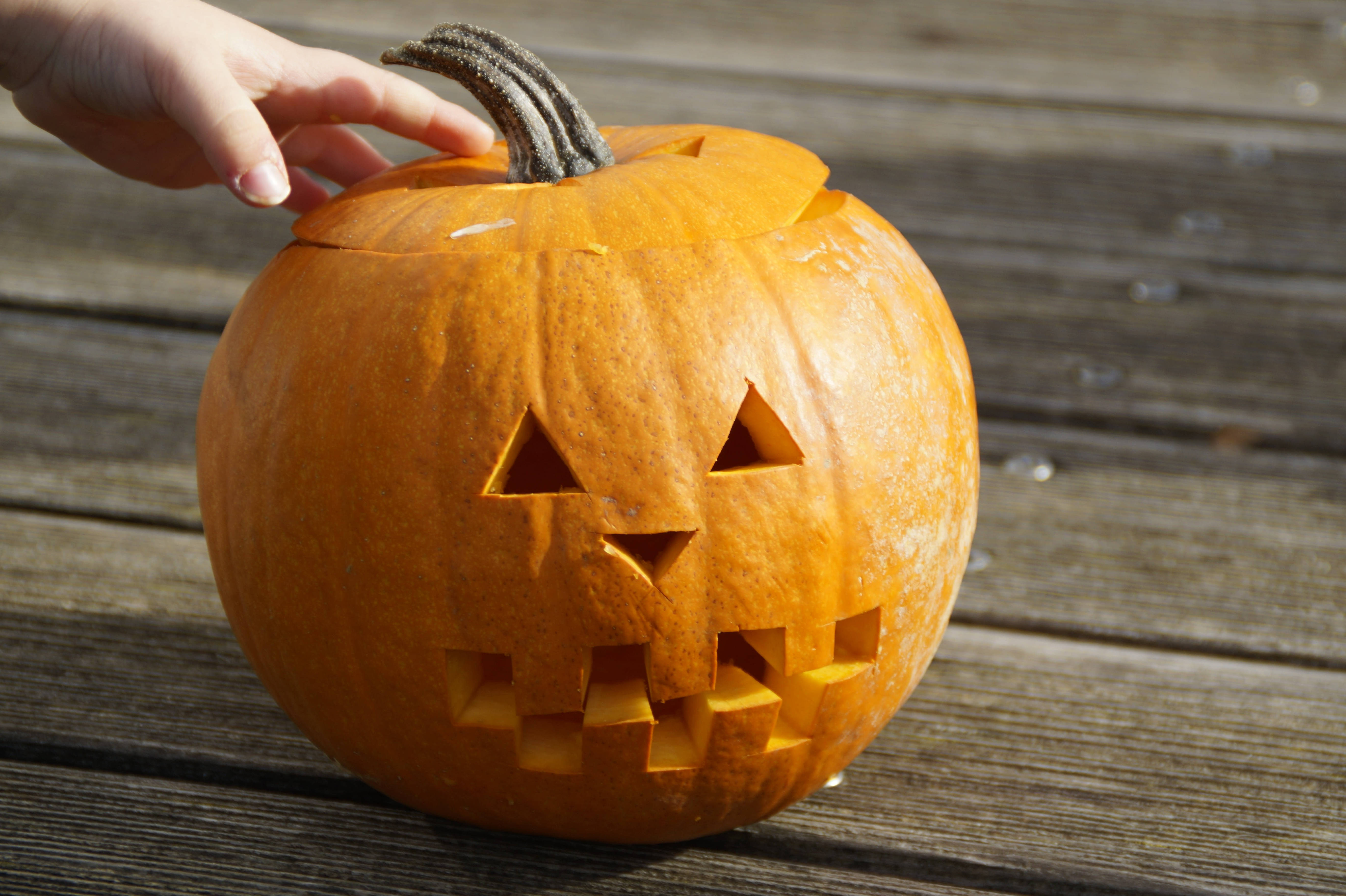 Mguso wa Kimapenzi wa Maboga ya Halloween Picha ya Ukuta