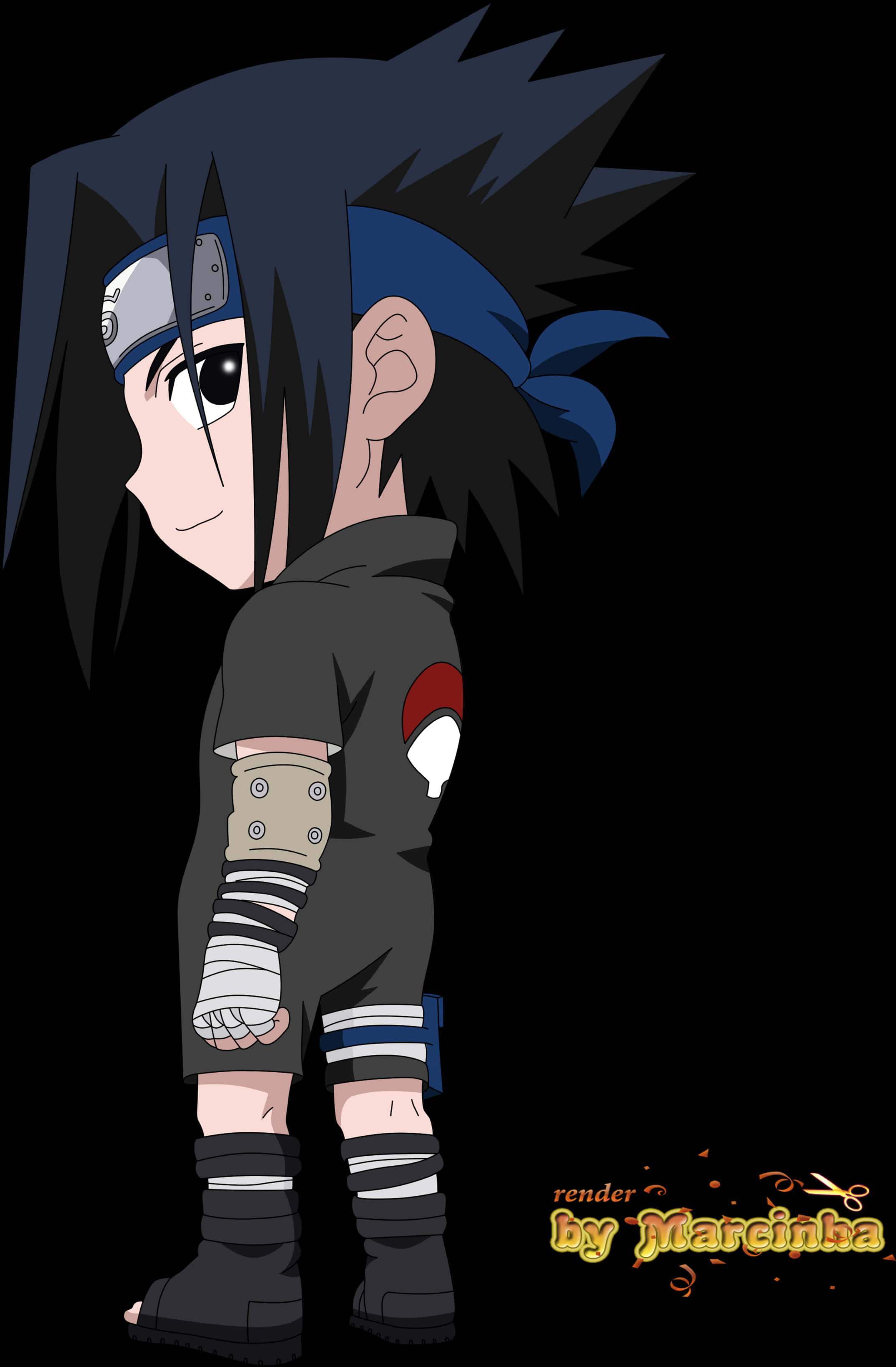 Mhusika Mdogo wa Anime Sasuke Uchiha Picha ya Ukuta