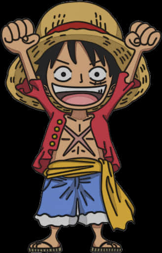 Mhusika Mwenye Shauku wa Anime Luffy Picha ya Ukuta