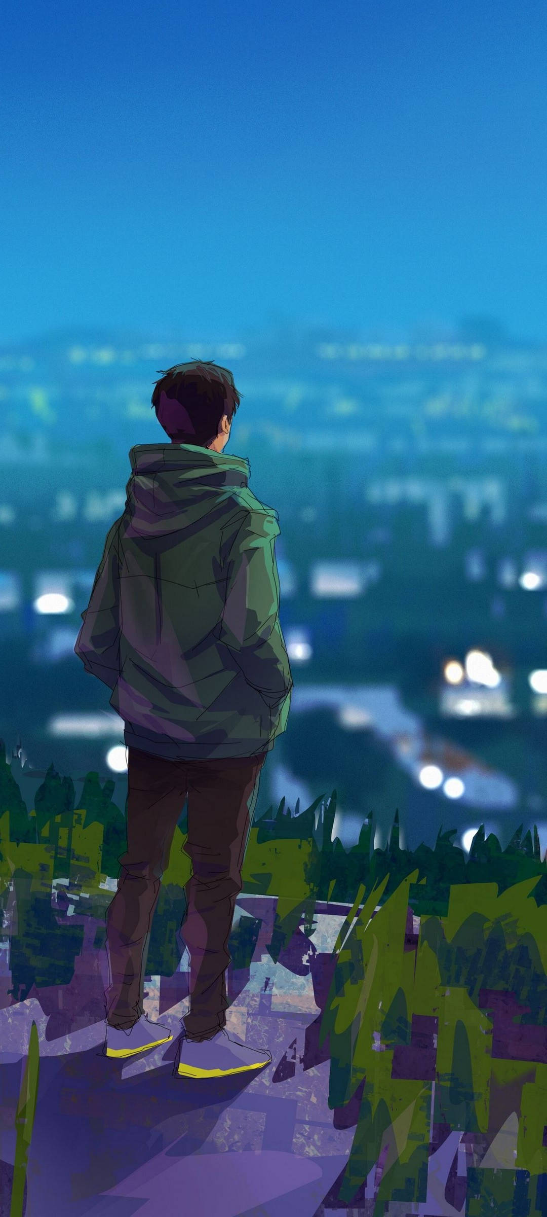 Mhusika wa Anime Akiwa kwenye Skrini ya Oneplus 9R Picha ya Ukuta