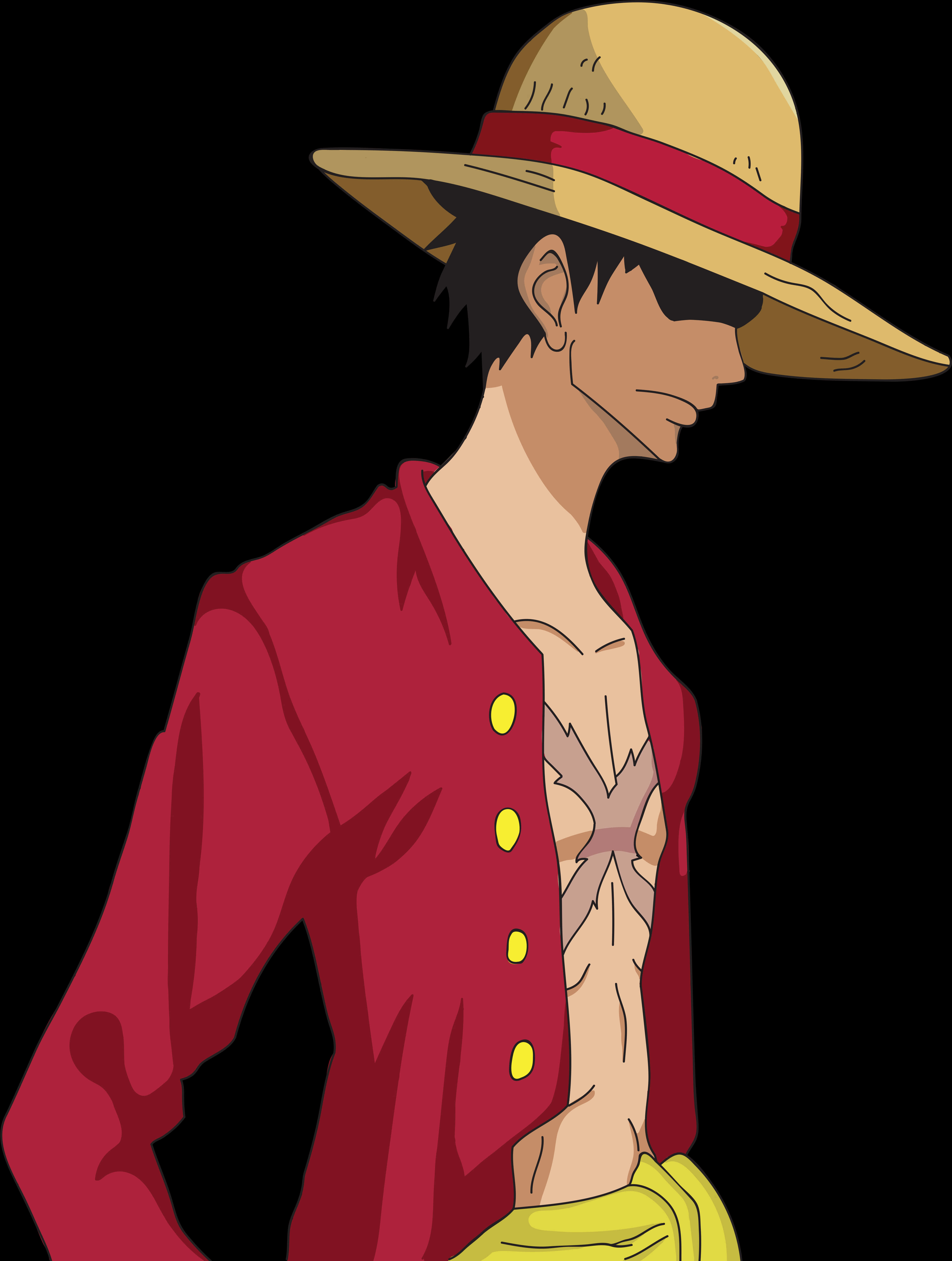 Mhusika wa Anime Kofia ya Majani Shati Nyekundu Picha ya Ukuta