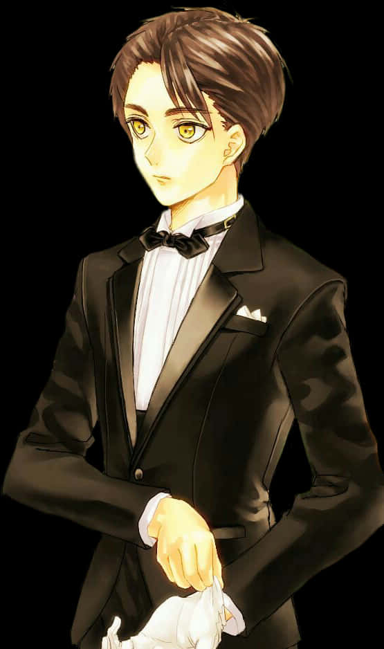 Mhusika wa Anime Mrembo Akiwa na Tuxedo Picha ya Ukuta