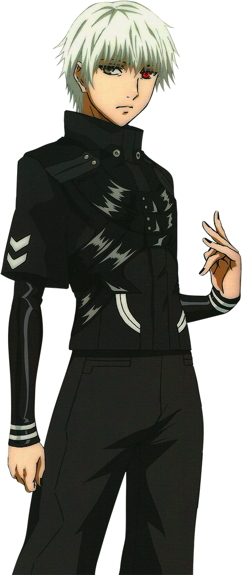 Mhusika wa Anime Mwenye Nywele za Kijivu na Sare Nyeusi Picha ya Ukuta
