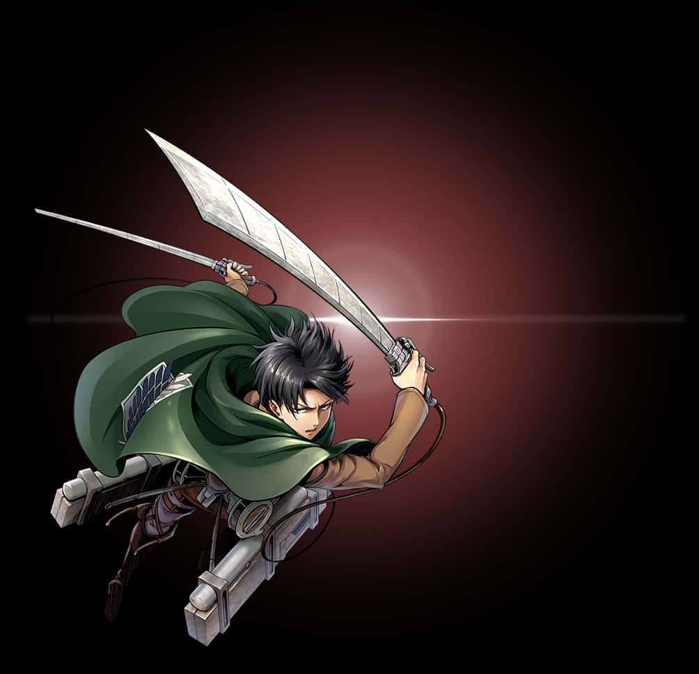Mhusika wa Attack on Titan Akiwa Katika Hatua Picha ya Ukuta