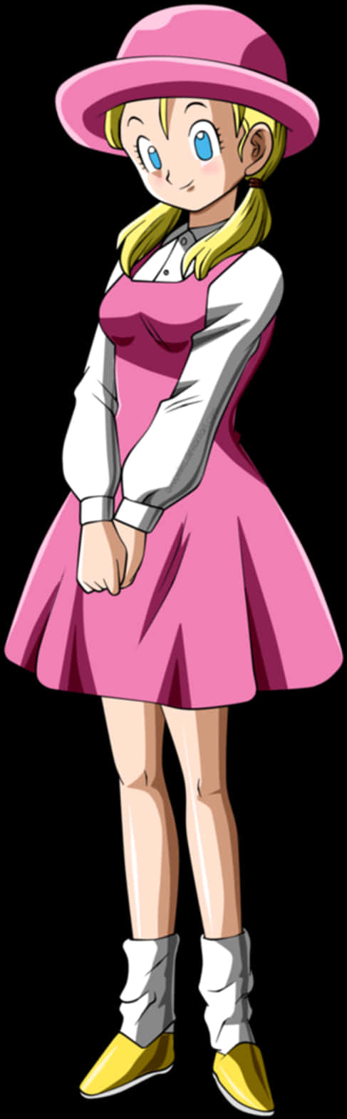 Mhusika wa Dragon Ball Akiwa na Mavazi ya Pink Picha ya Ukuta