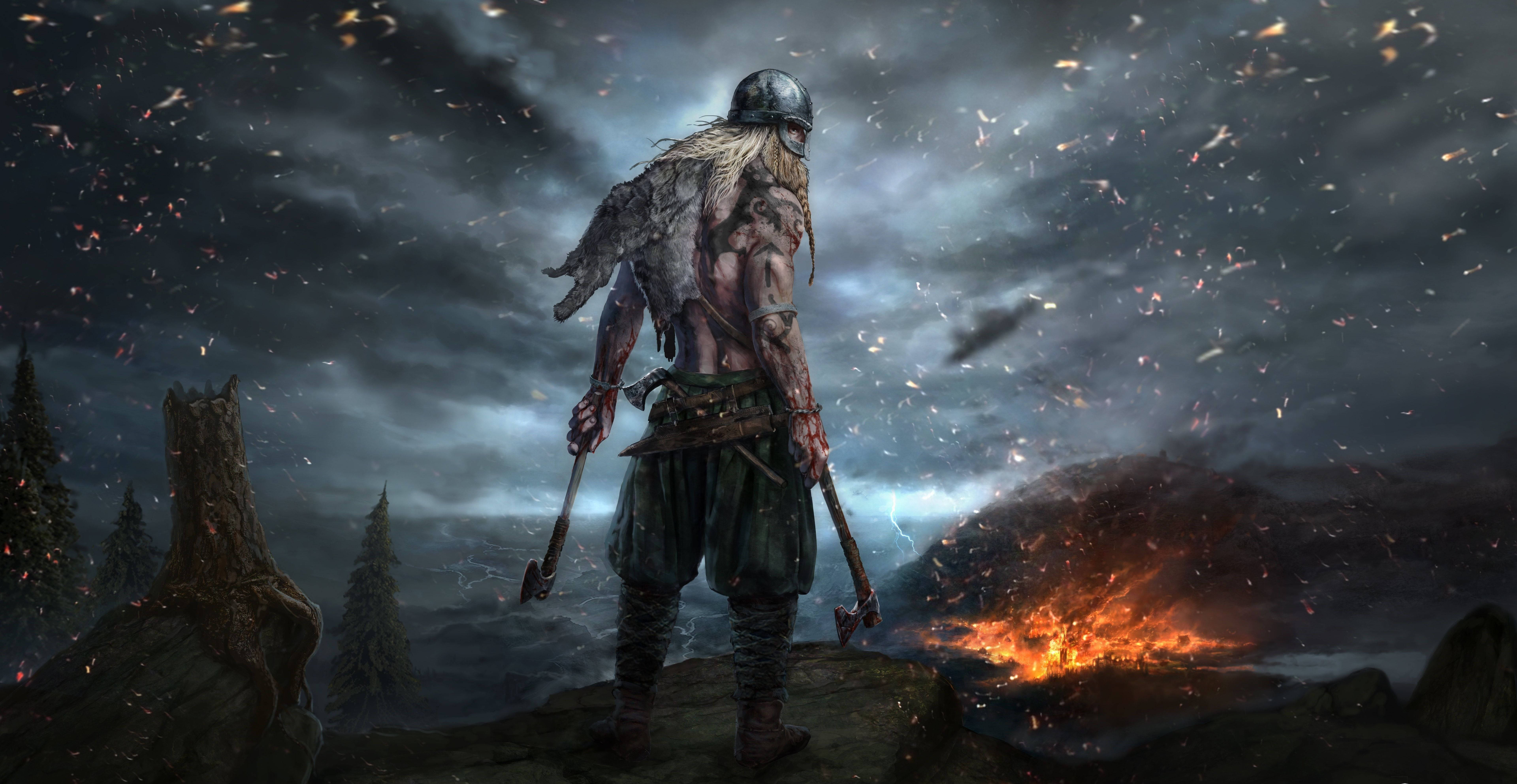 Michezo ya Assassin’s Creed: Valhalla 8K Picha ya Ukuta