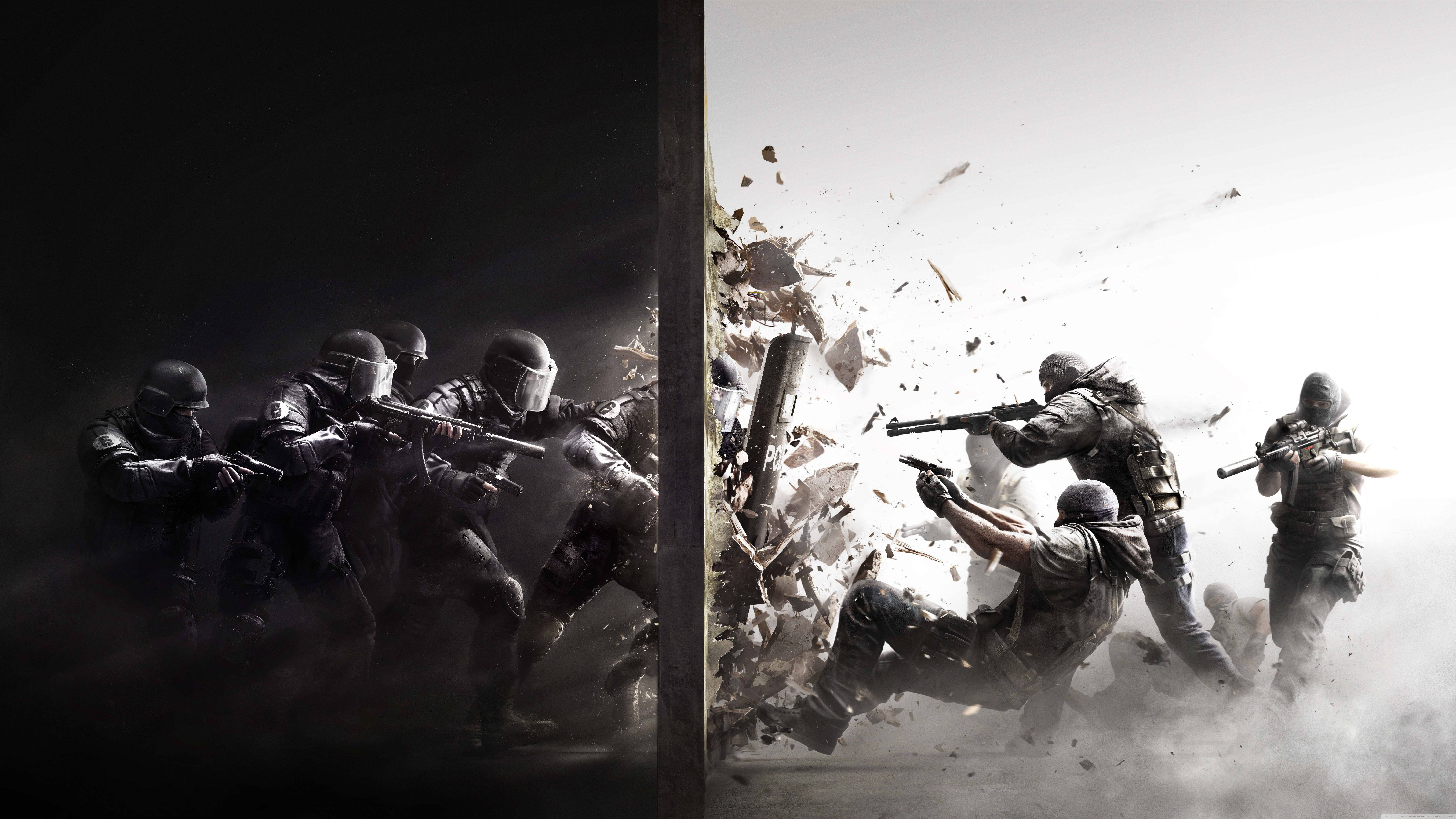 Michezo ya Rainbow Siege 8K Picha ya Ukuta