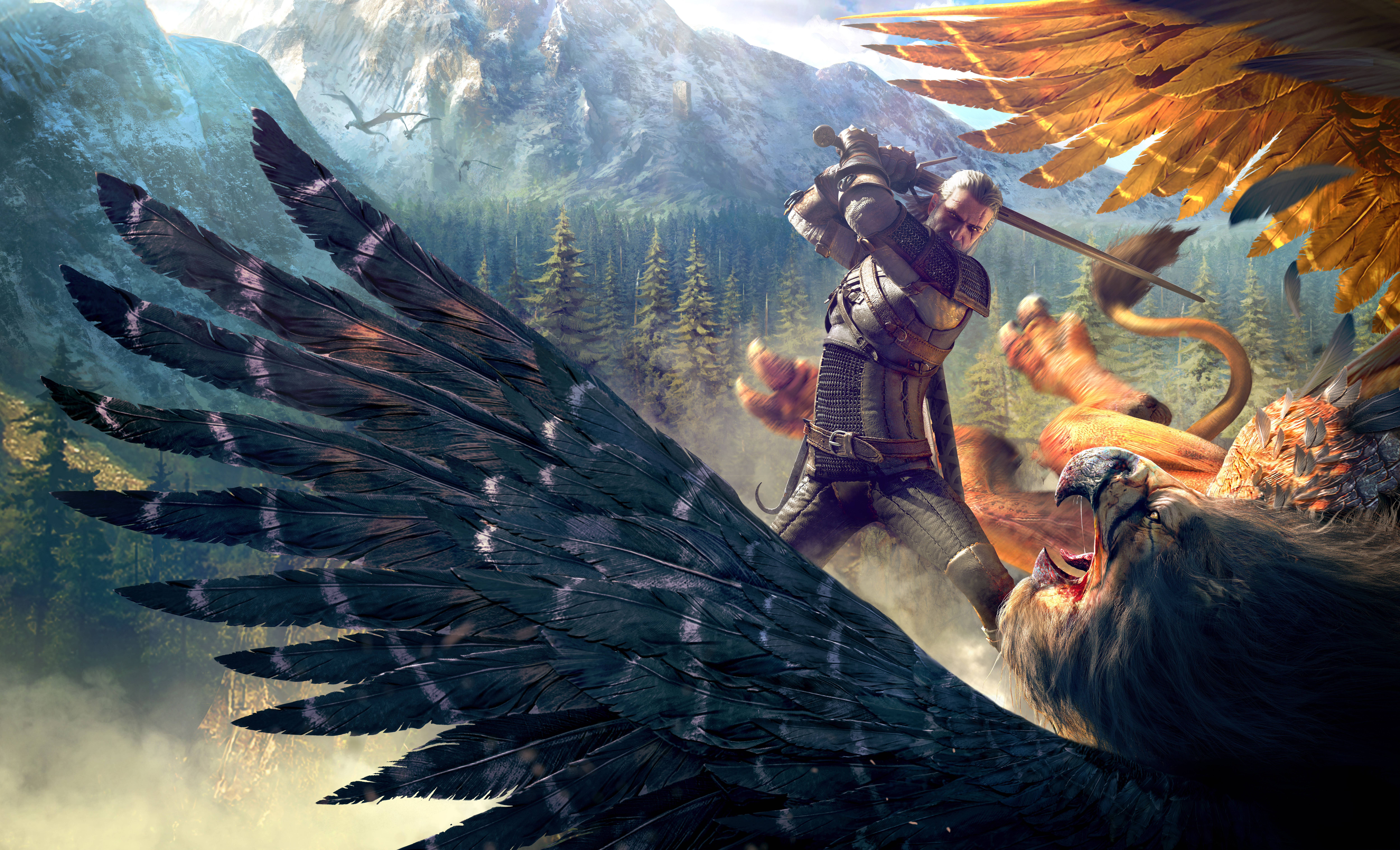 Michezo ya Witcher 4K Picha ya Ukuta