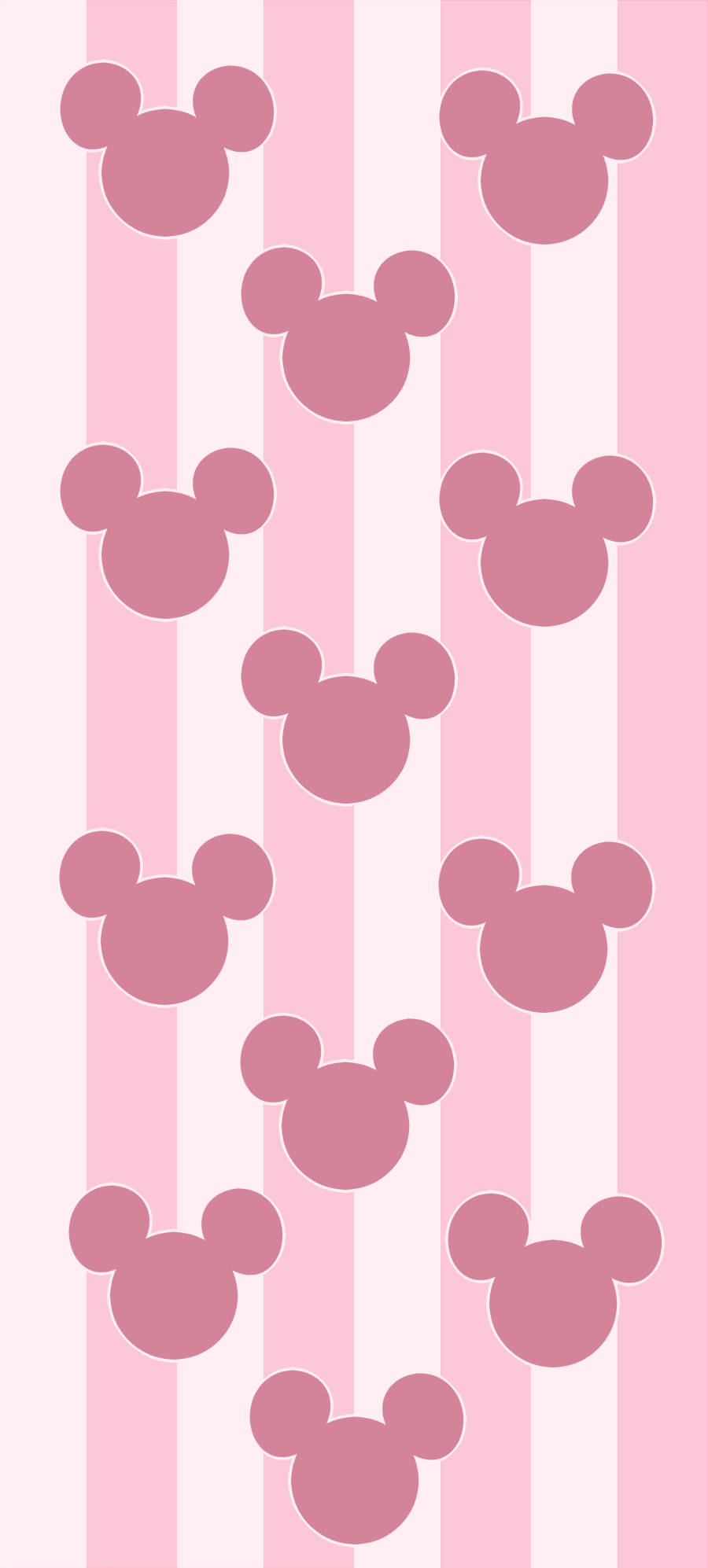 Mickey Pink Disney Logo Picha ya Ukuta