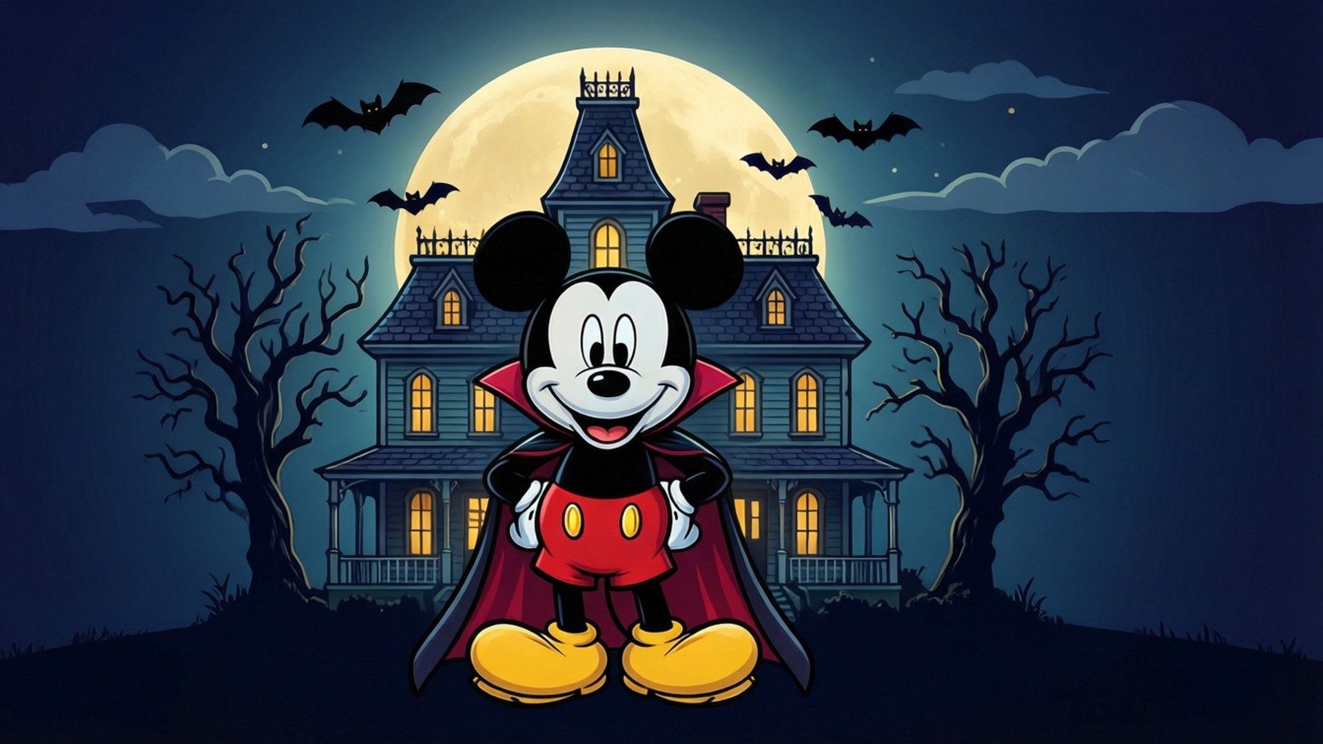 Mickey Vampire Vector Picha ya Ukuta