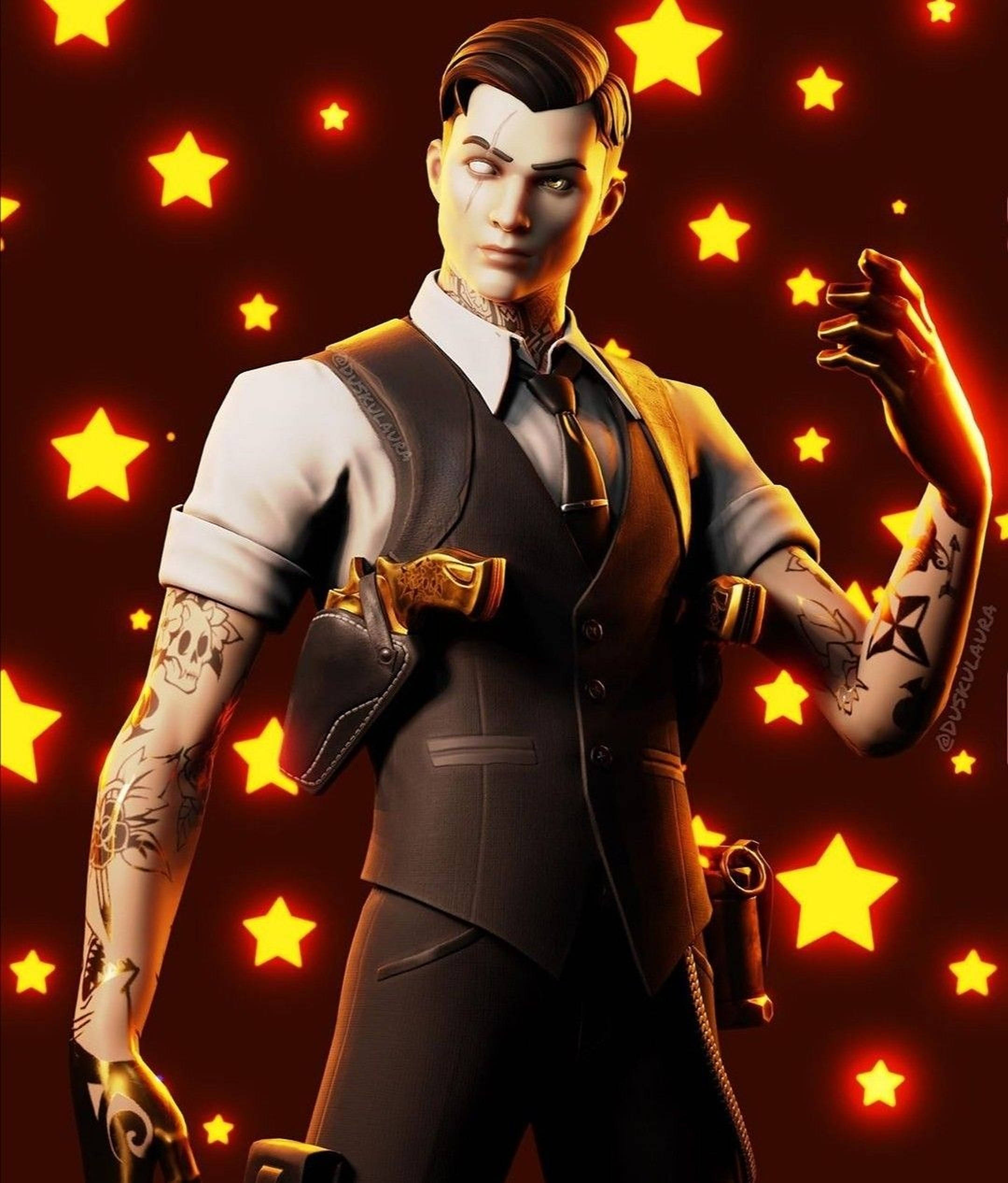 Midas Fortnite Stars Background Picha ya Ukuta
