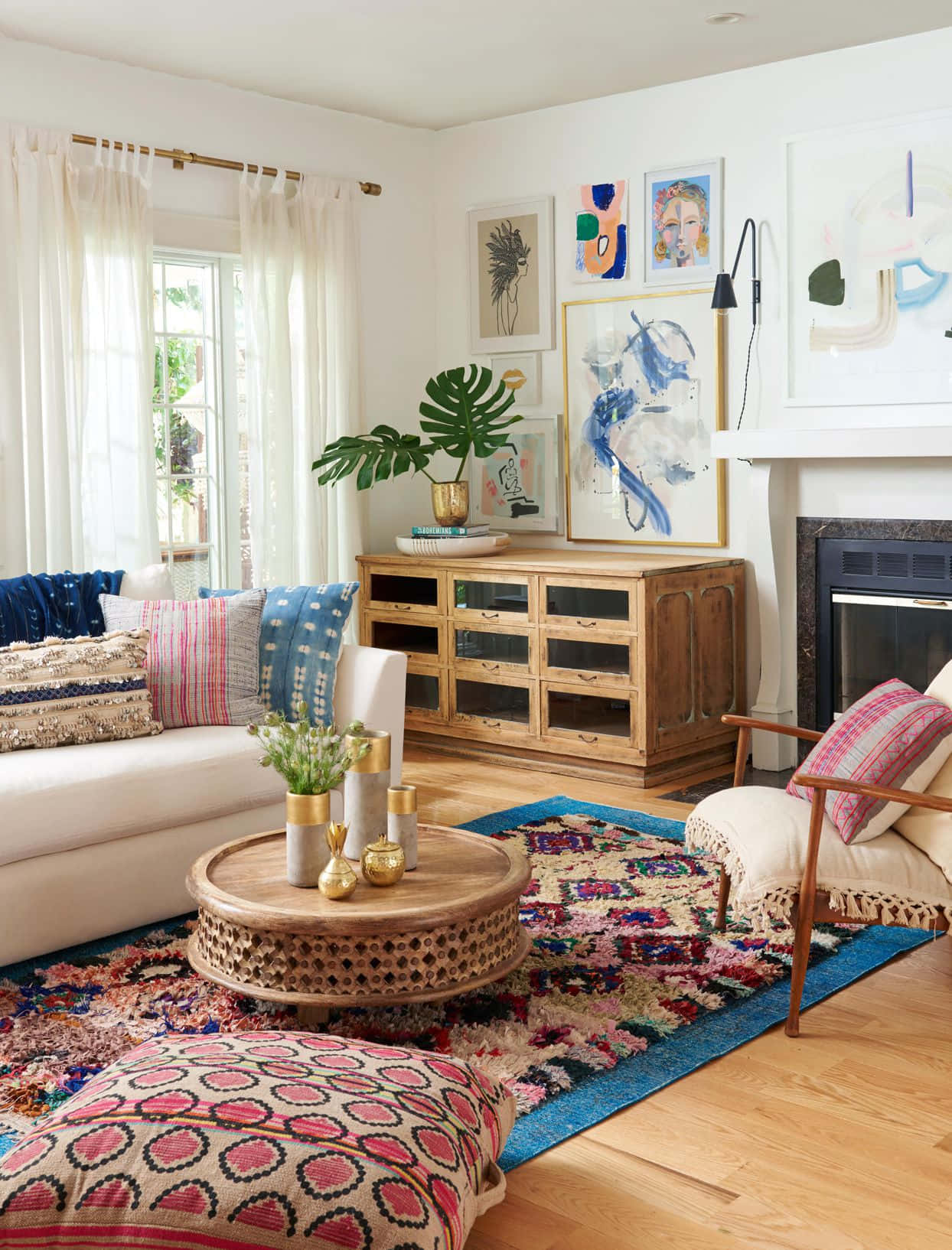Mifumo ya Kuweka Tabaka na Tabaka za Rangi - Boho Aesthetic Picha ya Ukuta