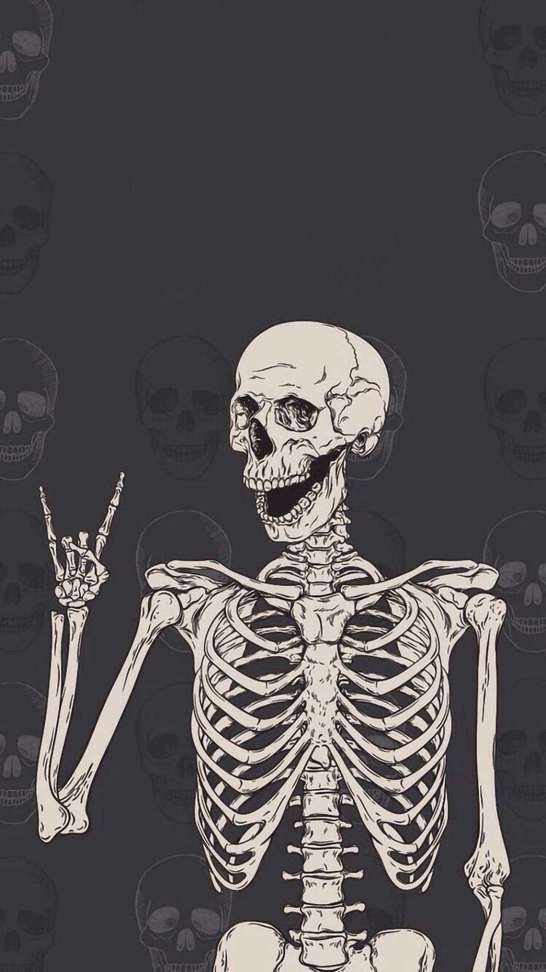 Mifupa ya Kuchekesha Aesthetic ya Rock Picha ya Ukuta