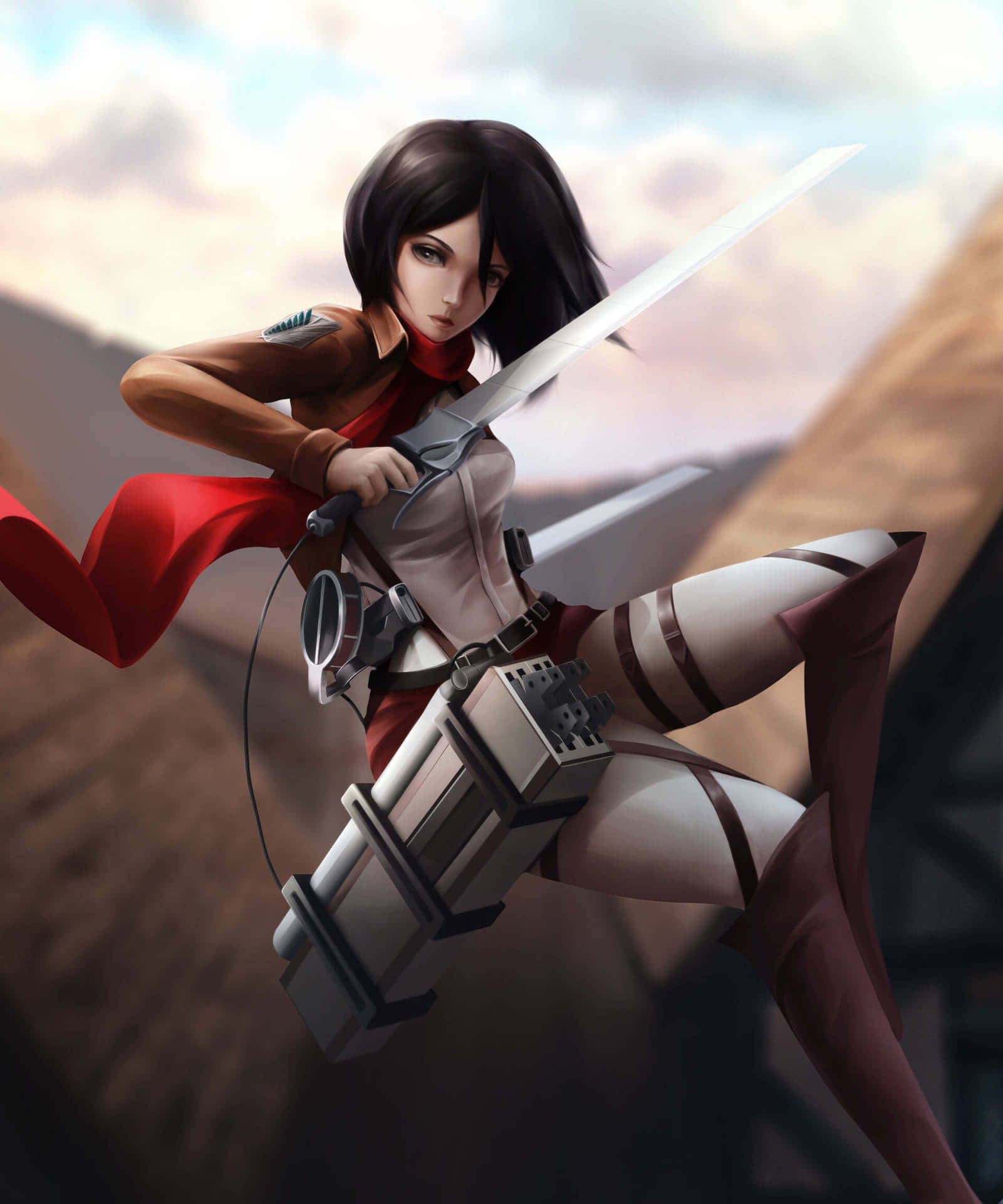 Mikasa Ackerman Moto wa Shingeki Picha ya Ukuta