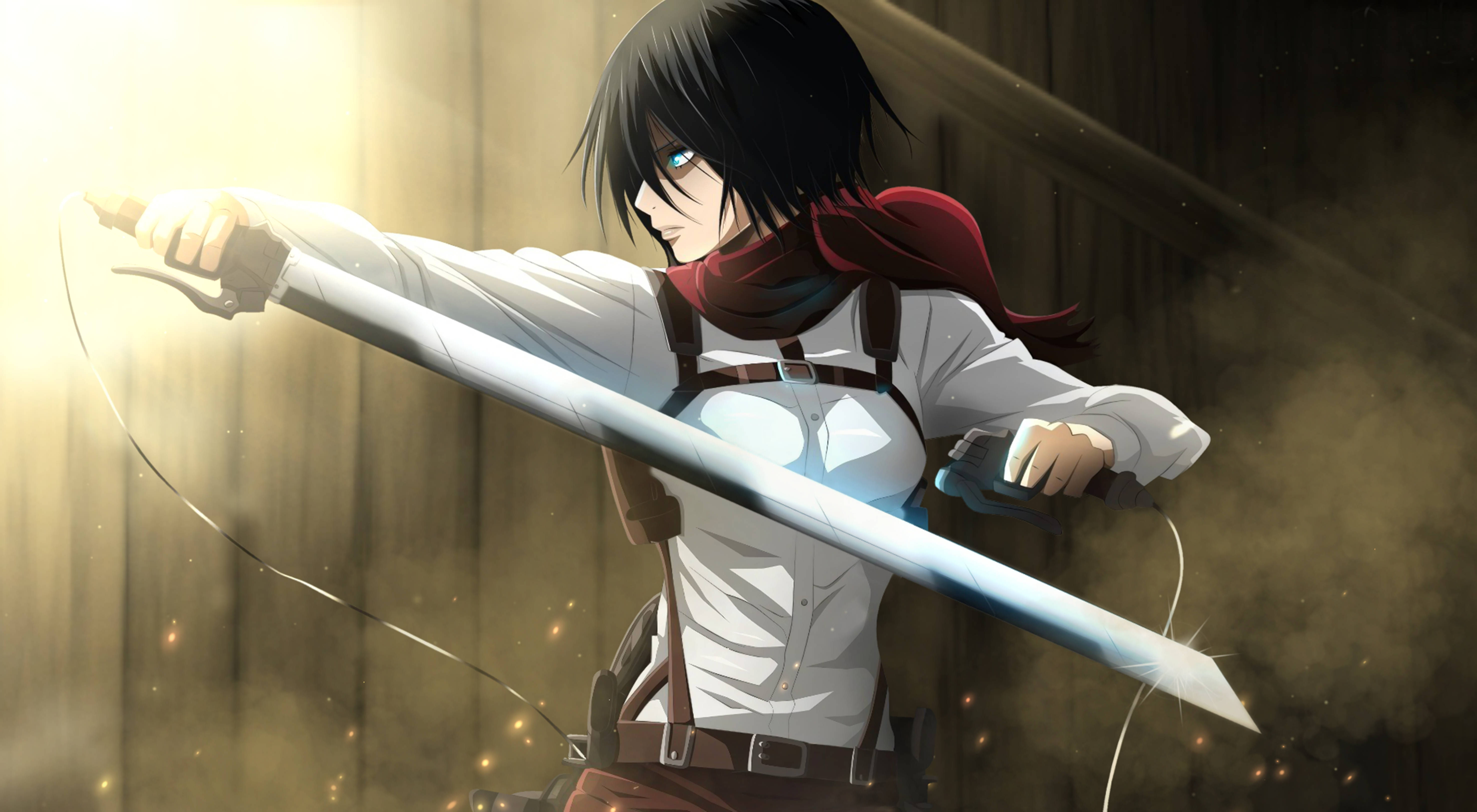 Mikasa Ackerman Shambulio la Titans 4K Picha ya Ukuta