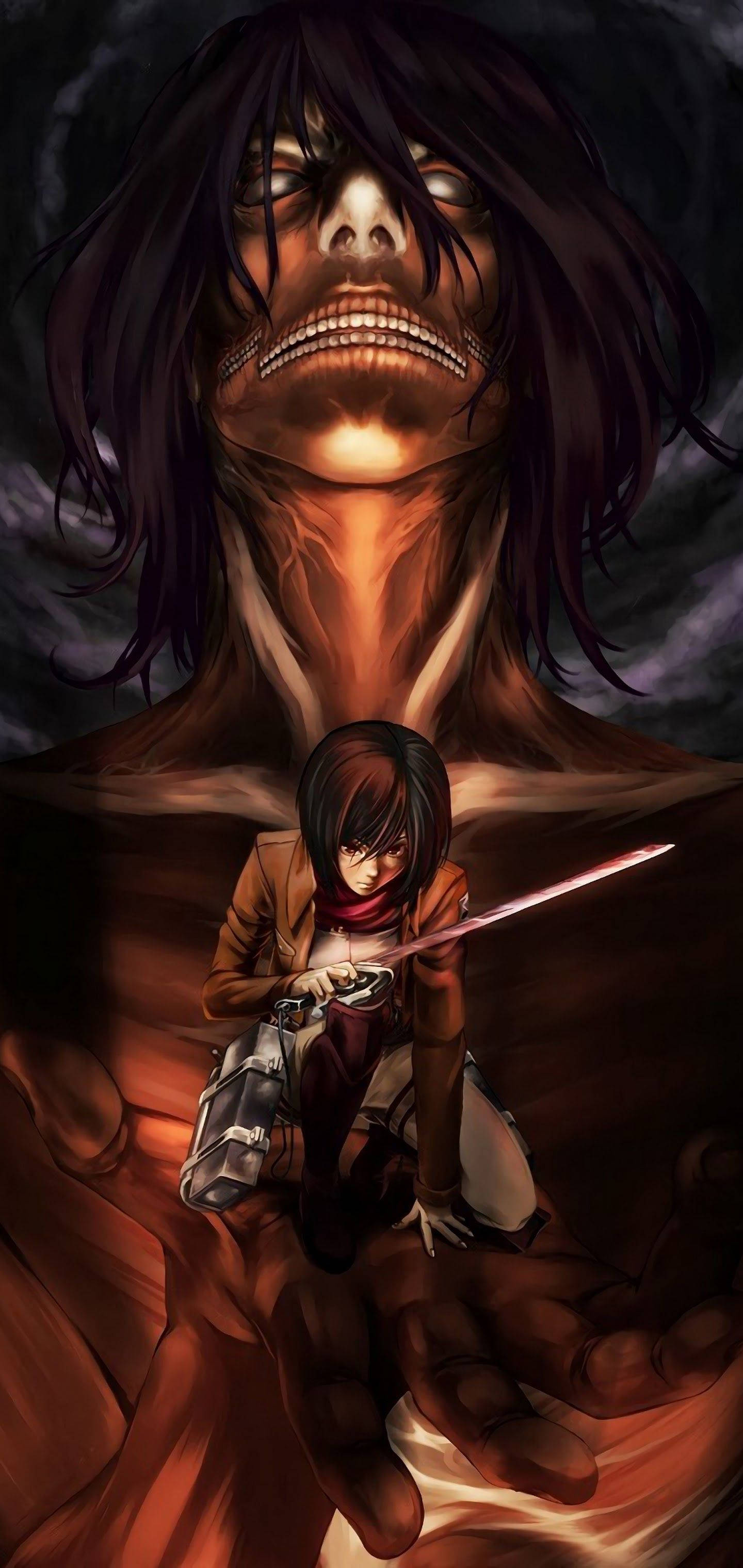 Mikasa Attack On Titan iPhone Picha ya Ukuta