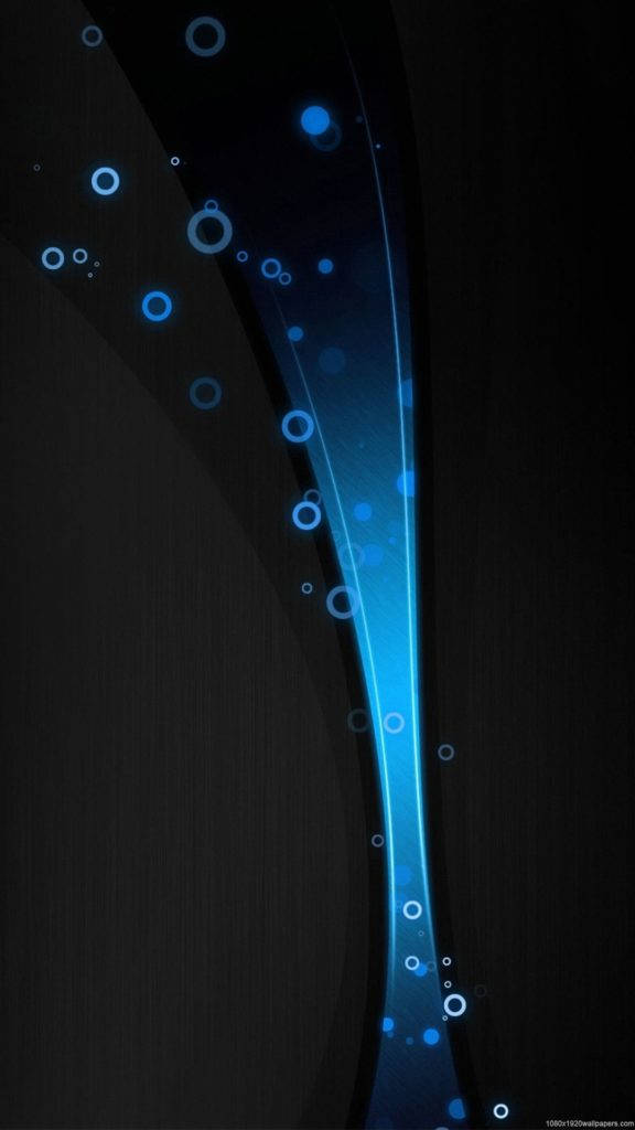 Mikondo ya Bluu na Mapovu ya Android yenye Rangi ya Giza Picha ya Ukuta